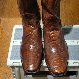 Men's Dan Post Ostrich Leg Leather Western Boots